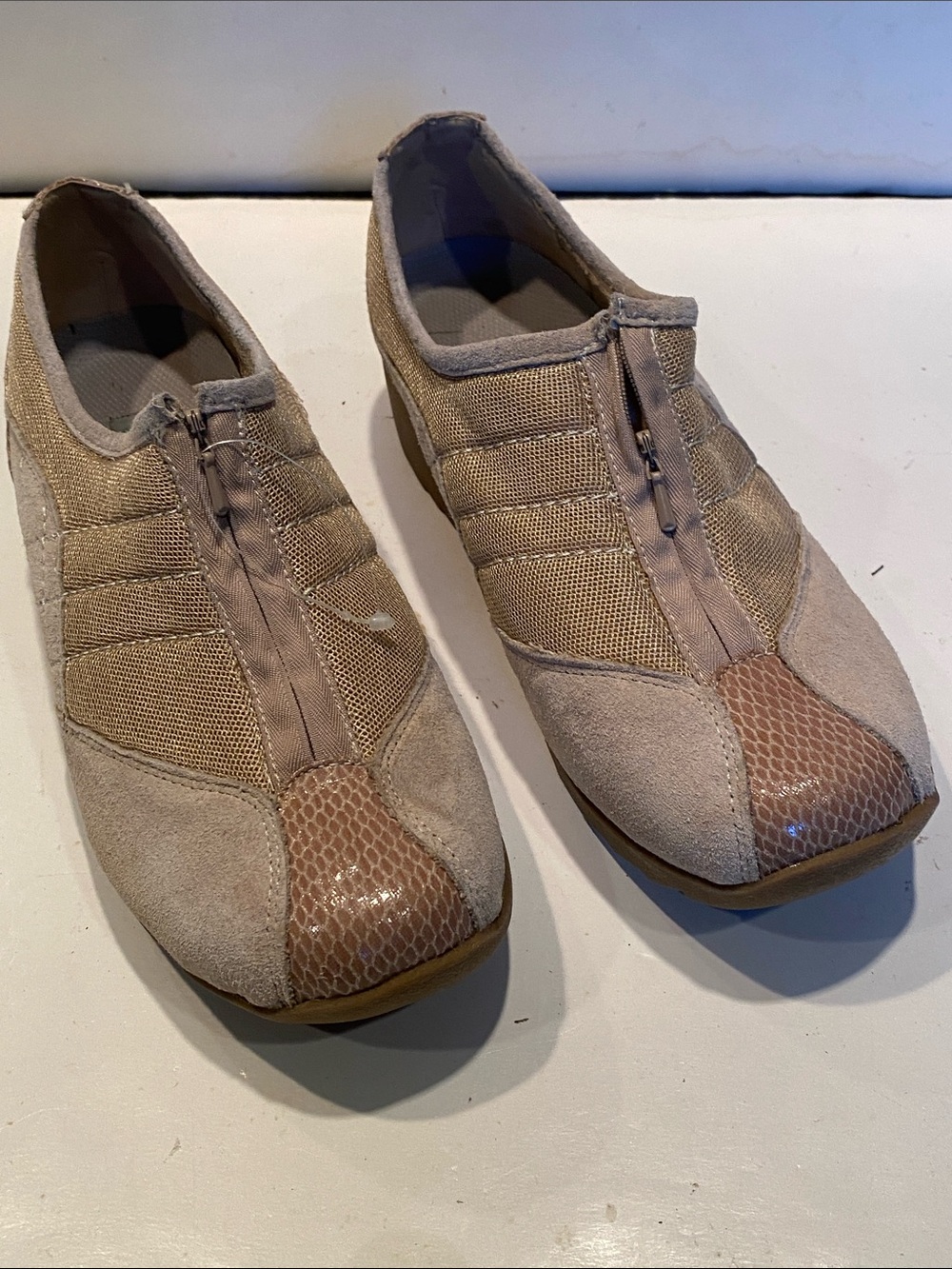 NWOT Sporto Suede, Patent, and Mesh Slip-Ons